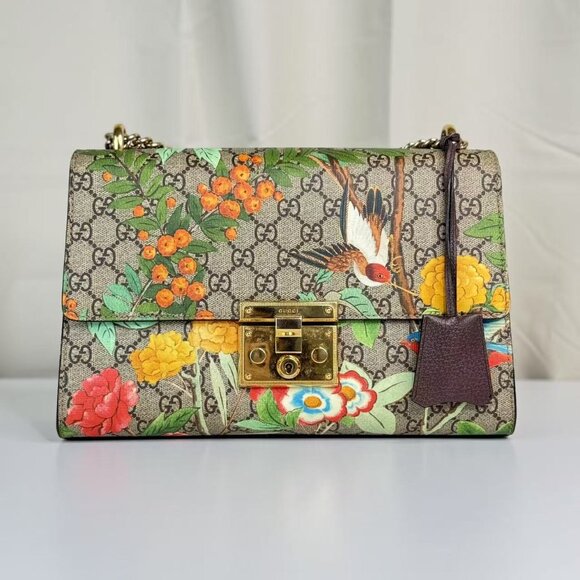 Gucci Handbags - Gucci GG Logo Supreme Tian Large Padlock Shoulder Bag